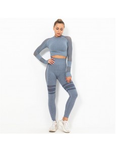 Fashion Modern Breathable Workout Clothing Women Active Wear Yoga Set 8 colors Long sleeve