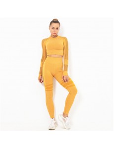 Fashion Modern Breathable Workout Clothing Women Active Wear Yoga Set 8 colors Long sleeve
