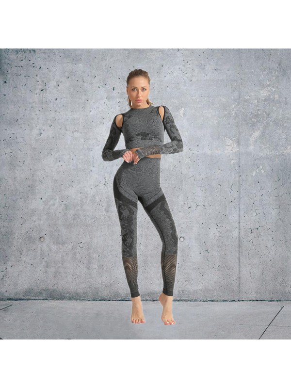 5 colors Fashion Modern Breathable Workout Clothing Women Active Wear Yoga Set hygroscopic and sweat releasing
