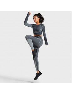 Popular 3 colors Fashion Modern Breathable Workout Clothing Women Active Wear Yoga Set hygroscopic and sweat releasing
