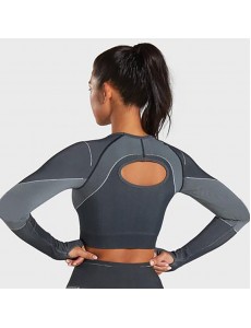 Hot Sale 3 colors Factory Wholesale Women Seamless Bandeau Strapless Girl Sexy long sleeve Popular fitness