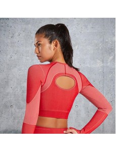 Hot Sale 3 colors Factory Wholesale Women Seamless Bandeau Strapless Girl Sexy long sleeve Popular fitness