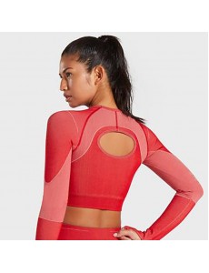 Hot Sale 3 colors Factory Wholesale Women Seamless Bandeau Strapless Girl Sexy long sleeve Popular fitness