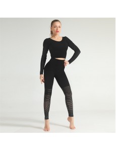 5 colors Fashion Modern Breathable Workout Clothing Women Active Wear Yoga Set hygroscopic and sweat releasing