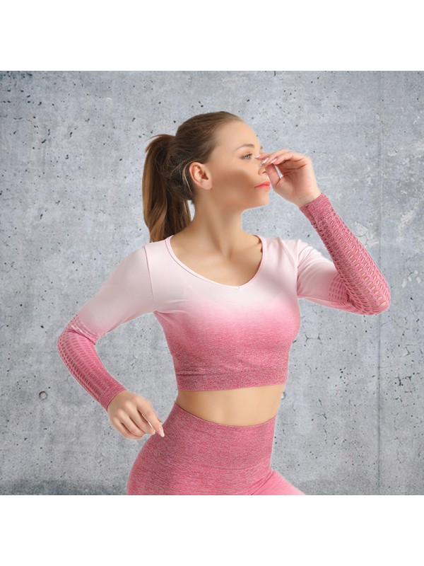 5 colors Fashion Modern Breathable Workout Clothing Women Active Wear Yoga Set hygroscopic and sweat releasing