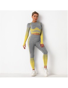 8 colors Fashion Modern Breathable Workout Clothing Women Active Wear Yoga Set hygroscopic and sweat releasing