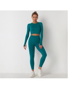 13 colors Fashion Modern Breathable Workout Clothing Women Active Wear Yoga Set hygroscopic and sweat releasing