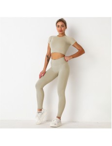 9 colors Fashion Modern Breathable Workout Clothing Women Active Wear Yoga Set hygroscopic Hot Sale
