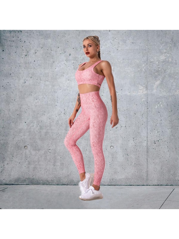 4 colors Fashion Modern Breathable Workout Clothing Women Active Wear Yoga Set fitness