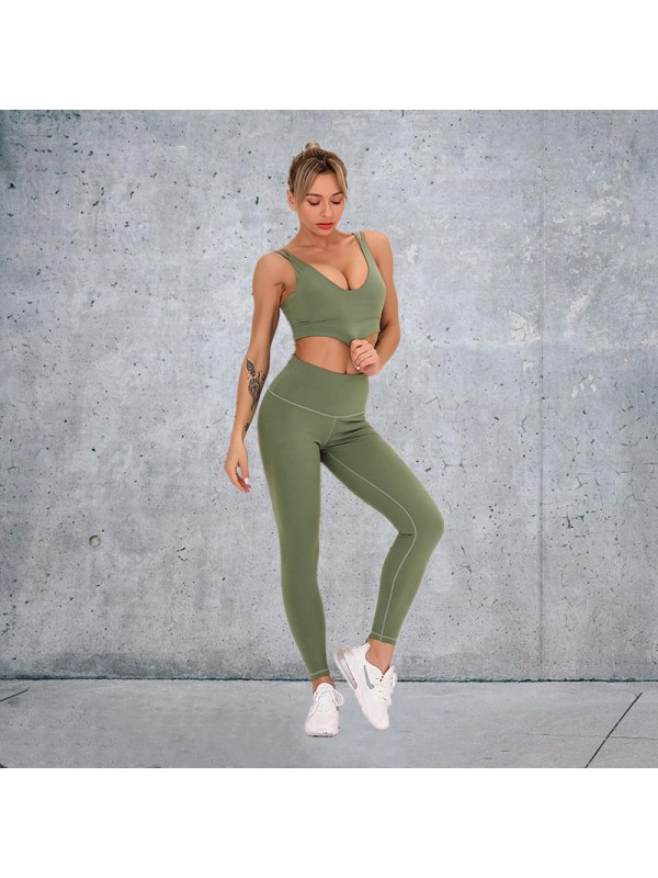 HOT 5 colors Fashion Modern Breathable Workout Clothing Women Active Wear Yoga Set hygroscopic Popular