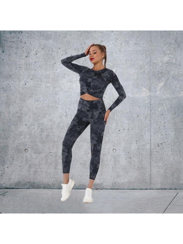 6 colors Fashion Modern Breathable Workout Clothing Women Active Wear Yoga Set hygroscopic and sweat releasing