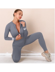 Fashion Modern Breathable Workout Clothing Women Active Wear Yoga Set 8 colors Long sleeve