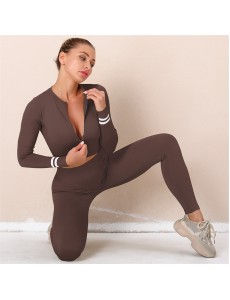 Fashion Modern Breathable Workout Clothing Women Active Wear Yoga Set 8 colors Long sleeve