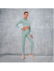 Fashion Modern Breathable Workout Clothing Women Active Wear Yoga Set 8 colors Long sleeve