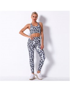 Fashion Modern Breathable Workout Clothing Women Active Wear Leggings Yoga SET digital printing