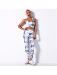Fashion Modern Breathable Workout Clothing Women Active Wear Leggings Yoga SET digital printing