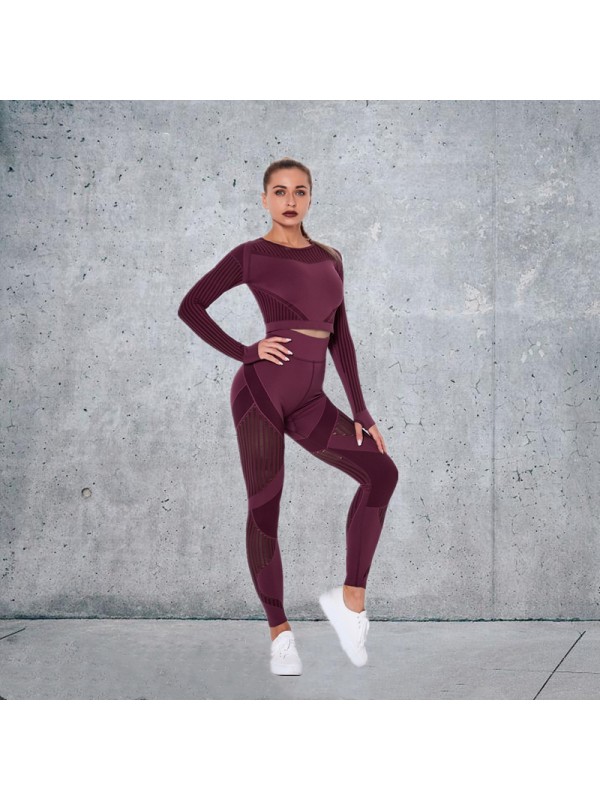 10 colors Fashion Modern Breathable Workout Clothing Women Active Wear Yoga Set hygroscopic and sweat releasing