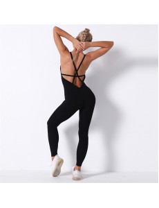 Fashion Modern Breathable Workout Clothing Women Active Wear Leggings Yoga Pants 5 colors Jumpsuit suspender Yoga suit