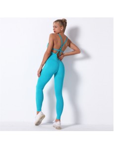 Fashion Modern Breathable Workout Clothing Women Active Wear Leggings Yoga Pants 5 colors Jumpsuit suspender Yoga suit