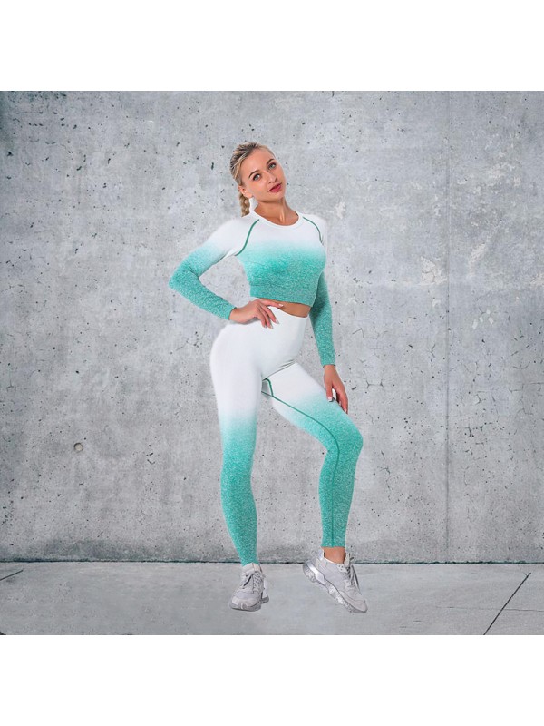 4 colors Fashion Modern Breathable Workout Clothing Women Active Wear Yoga Set hygroscopic and sweat releasing