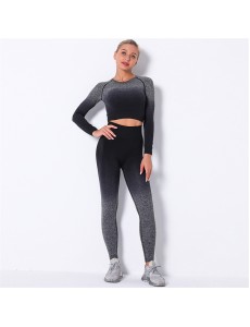 4 colors Fashion Modern Breathable Workout Clothing Women Active Wear Yoga Set hygroscopic and sweat releasing
