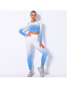4 colors Fashion Modern Breathable Workout Clothing Women Active Wear Yoga Set hygroscopic and sweat releasing