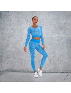 Fashion Modern Breathable Workout Clothing Women Active Wear Yoga Set 4 colors Long sleeve
