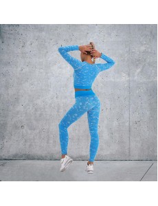Fashion Modern Breathable Workout Clothing Women Active Wear Yoga Set 4 colors Long sleeve