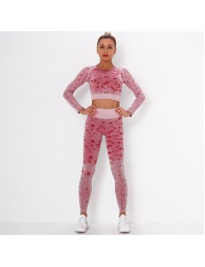 Fashion Modern Breathable Workout Clothing Women Active Wear Yoga Set 4 colors Long sleeve