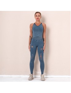 New Fashion Modern Breathable Workout Clothing Women Active Wear Yoga Pants BRA 5 colors comfortable