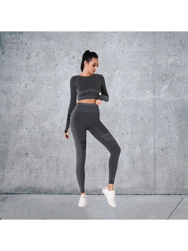5 colors Fashion Modern Breathable Workout Clothing Women Active Wear Yoga Set hygroscopic New Product