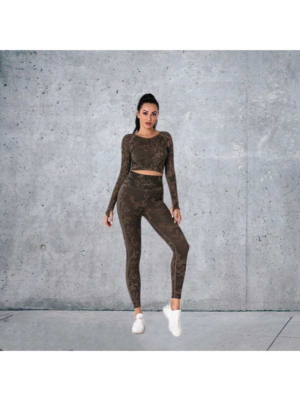 5 colors Fashion Modern Breathable Workout Clothing Women Active Wear Yoga Set hygroscopic and sweat releasing