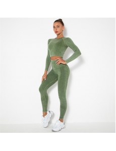 Fashion Modern Breathable Workout Clothing Women Active Wear Yoga Set 6 colors Long sleeve