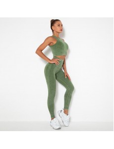 HOT Sale 6 colors Fashion Modern Breathable Workout Clothing Popular Women Active Wear seamless Yoga Set hygroscopic