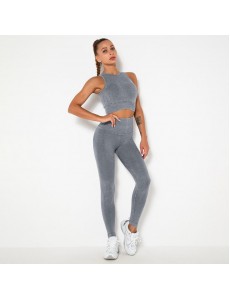 HOT Sale 6 colors Fashion Modern Breathable Workout Clothing Popular Women Active Wear seamless Yoga Set hygroscopic