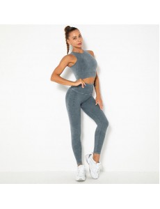 HOT Sale 6 colors Fashion Modern Breathable Workout Clothing Popular Women Active Wear seamless Yoga Set hygroscopic