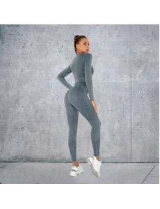 Fashion Modern Breathable Workout Clothing Women Active Wear Yoga Set 6 colors Long sleeve