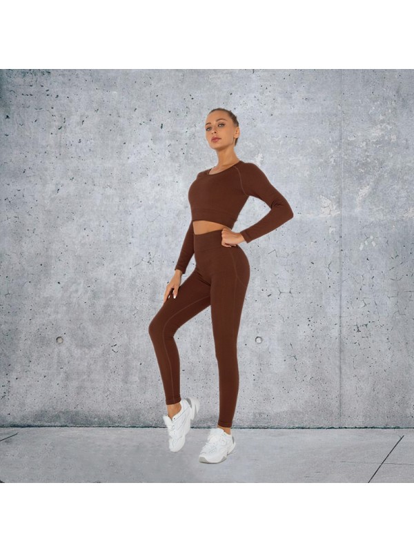 5 colors Fashion Modern Breathable Workout Clothing Women Active Wear Yoga Set hygroscopic and sweat releasing