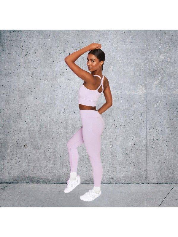 8 colors Fashion Modern Breathable Workout Clothing Women Active Wear Yoga Set