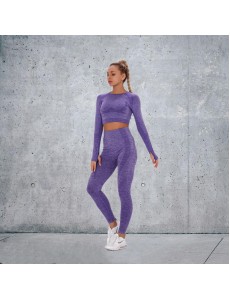 Fashion Modern Breathable Workout Clothing Women Active Wear Yoga Set 7 colors Long sleeve