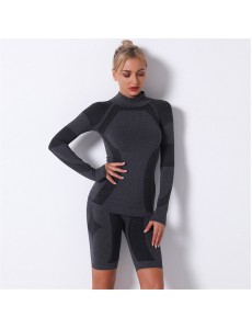 NEW 5 colors Fashion Modern Breathable Workout Clothing Women Active Wear seamless Yoga Set hygroscopic fitness