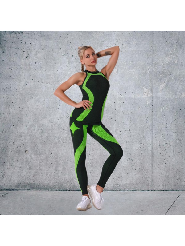 Popular 5 colors Fashion Modern Breathable Workout Clothing Women Active Wear Yoga Set hygroscopic fitness
