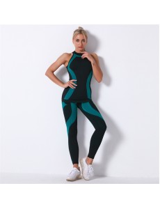 Popular 5 colors Fashion Modern Breathable Workout Clothing Women Active Wear Yoga Set hygroscopic fitness