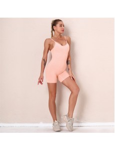 Fashion Modern Breathable Workout Clothing Women Active Wear Leggings Yoga Pants 7 colors Jumpsuit suspender Yoga suit