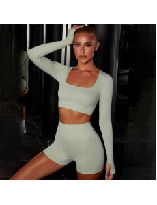 NEW 7 colors Fashion Modern Breathable Workout Clothing Women Active Wear seamless Yoga Set hygroscopic fitness