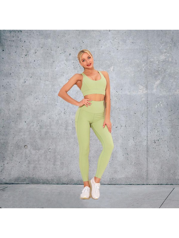 HOT 4 colors Fashion Modern Breathable Workout Clothing Women Active Wear Yoga Set hygroscopic Popular