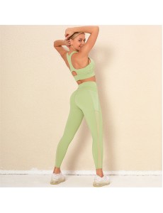 HOT 4 colors Fashion Modern Breathable Workout Clothing Women Active Wear Yoga Set hygroscopic Popular