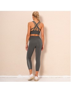HOT 2 colors Fashion Modern Breathable Workout Clothing Women Active Wear Yoga Set hygroscopic Popular