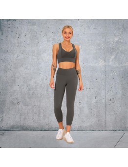 HOT 2 colors Fashion Modern Breathable Workout Clothing Women Active Wear Yoga Set hygroscopic Popular